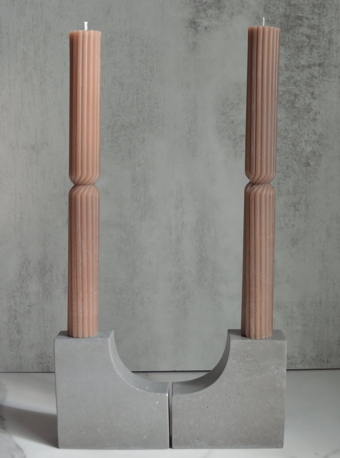 Angular Concrete Candlestick Holder