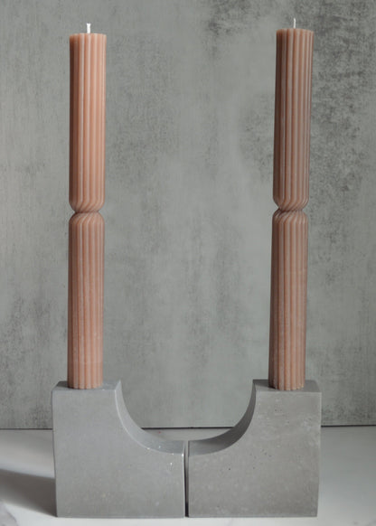 Pillar Beeswax Candlesticks - Set of 2
