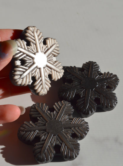 Silver Sheen Obsidian Snowflake