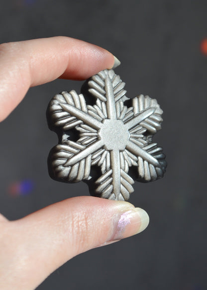Silver Sheen Obsidian Snowflake