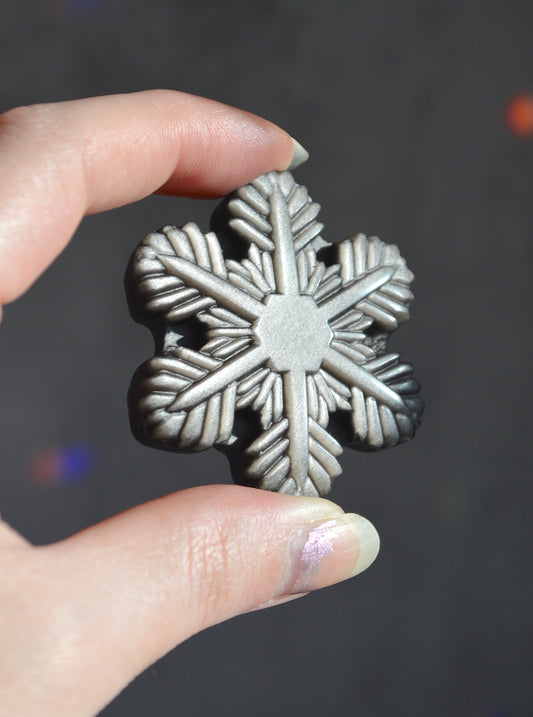 Silver Sheen Obsidian Snowflake