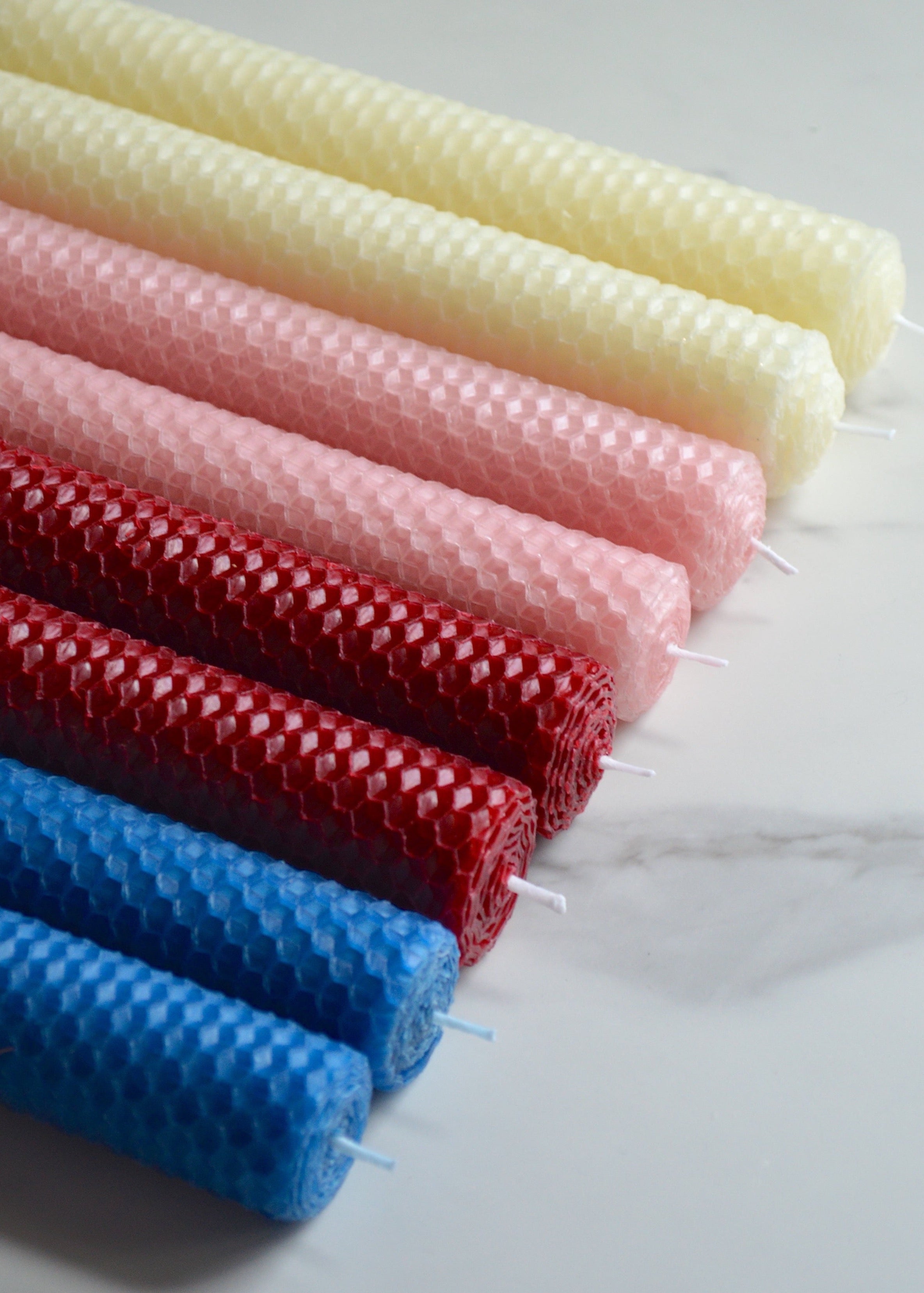 Hand Rolled Beeswax Candlesticks - Set of 2