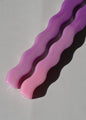 Wavy Beeswax Candlesticks - Set of 2