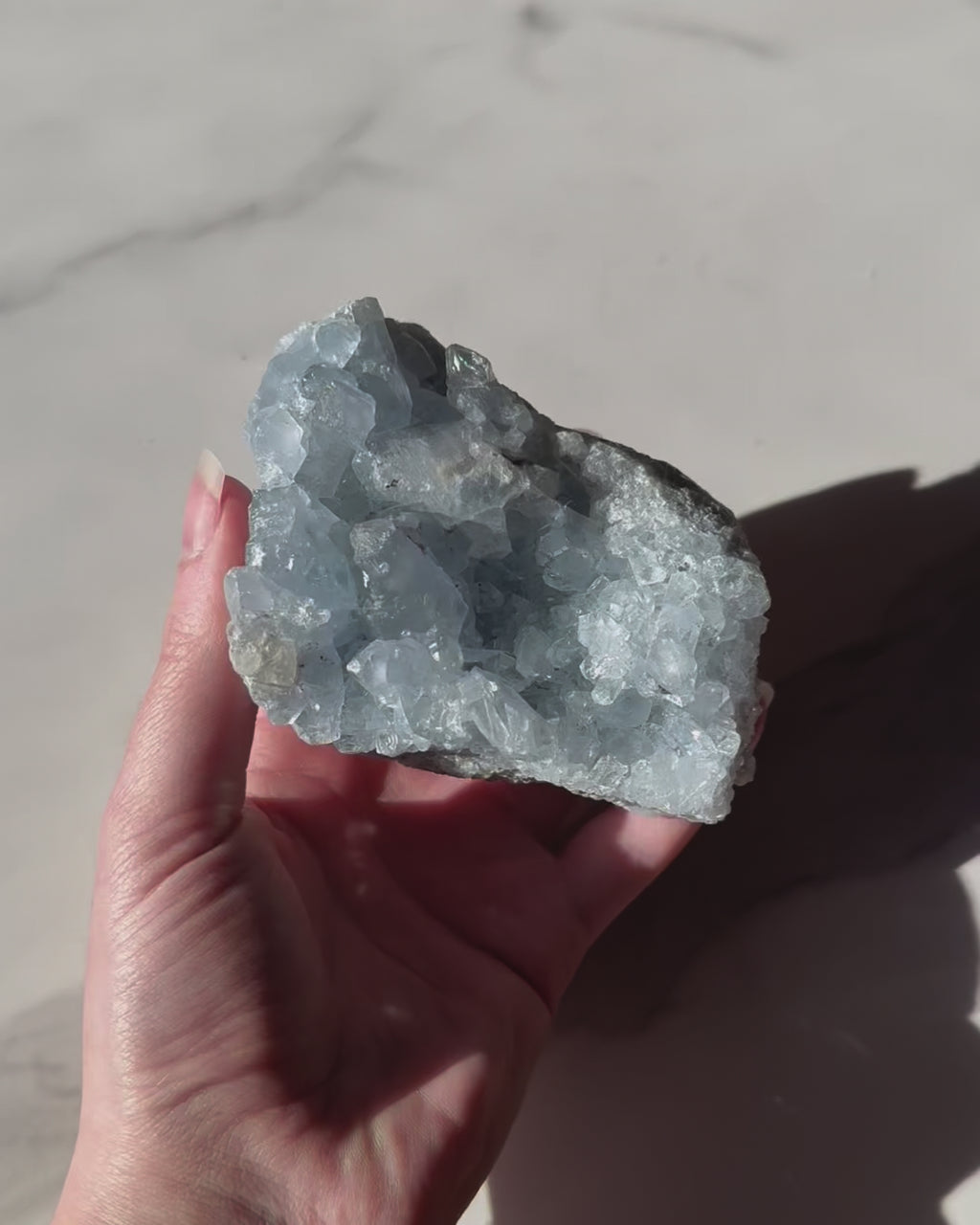 Natural Large Celestite Clusters