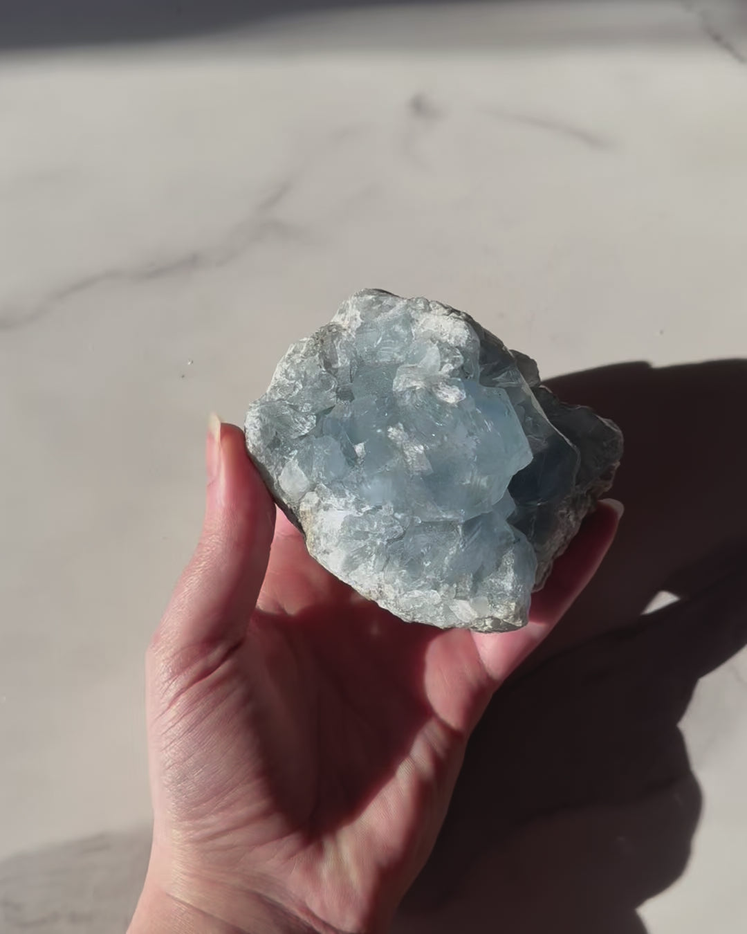 Natural Large Celestite Clusters